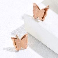 1 Pair Simple Style Butterfly Stainless Steel Plating Ear Studs main image 5
