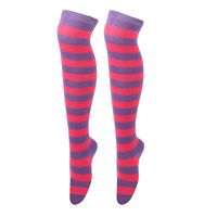 Women's Japanese Style Stripe Polyester Cotton Polyester Jacquard Socks Over The Knee Socks sku image 31