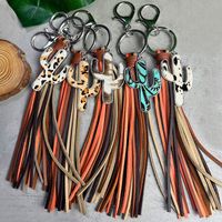 Ethnic Style Cactus Alloy Leather Tassel Bag Pendant Keychain main image 1