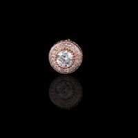 Simple Style Round Copper Inlaid Zircon Ear Studs sku image 3