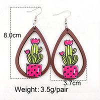 1 Pair Cute Cactus Sika Deer Mushroom Wood Women's Drop Earrings main image 3