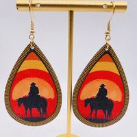 1 Pair Fashion Water Droplets Wood Patchwork Women's Earrings main image 4