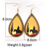 1 Pair Fashion Water Droplets Wood Patchwork Women's Earrings main image 2