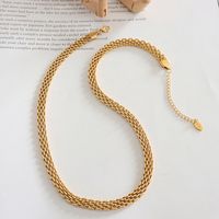 Simple Style Solid Color Titanium Steel Plating 18k Gold Plated Necklace main image 7