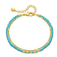 Ethnic Style Geometric Turquoise Copper Plating Bracelets sku image 1