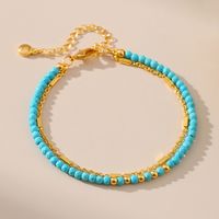 Ethnic Style Geometric Turquoise Copper Plating Bracelets main image 1