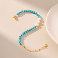 Ethnischer Stil Geometrisch Türkis Süßwasserperle Kupfer Perlen Armbänder main image 5
