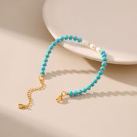 Style Ethnique Géométrique Turquoise Perle D'eau Douce Le Cuivre Perlé Bracelets main image 6