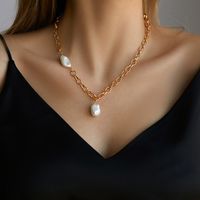 Elegant Geometric Copper Plating Freshwater Pearl Necklace main image 1