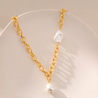 Elegant Geometric Copper Plating Freshwater Pearl Necklace main image 5