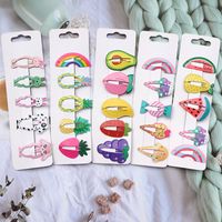 Cute Solid Color Plastic Hair Clip 1 Set main image 4