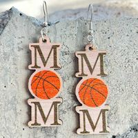 1 Pair Fashion Letter Wood Mother's Day Women's Drop Earrings main image 4