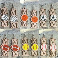 1 Pair Fashion Letter Wood Mother's Day Women's Drop Earrings main image 1