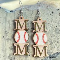 1 Pair Fashion Letter Wood Mother's Day Women's Drop Earrings sku image 1