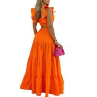 Women's Vacation Solid Color Polyester Patchwork Skirt Sets main image 3