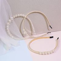 Fashion Solid Color Artificial Pearl Hair Band 1 Piece main image 4
