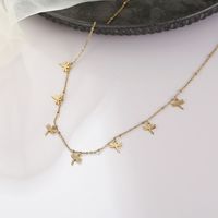 1 Piece Simple Style Dragonfly Stainless Steel Plating Necklace main image 3
