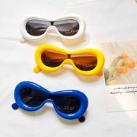 Fashion Solid Color Pc Resin Special-shaped Mirror Full Frame Women's Sunglasses main image 6