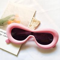 Fashion Solid Color Pc Resin Special-shaped Mirror Full Frame Women's Sunglasses sku image 3