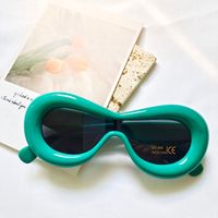 Fashion Solid Color Pc Resin Special-shaped Mirror Full Frame Women's Sunglasses sku image 5