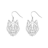 1 Pair Simple Style Wolf Plating Stainless Steel Drop Earrings sku image 1