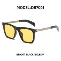 Vintage Style Solid Color Pc Square Full Frame Men's Sunglasses sku image 1