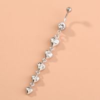 1 Piece Fashion Heart Shape Stainless Steel Resin Inlay Diamond Belly Ring main image 3
