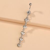 1 Piece Fashion Heart Shape Stainless Steel Resin Inlay Diamond Belly Ring main image 1