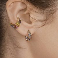 1 Piece Simple Style Round Alloy Plating Inlay Rhinestones Women's Earrings main image 1