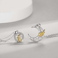 Simple Style Moon Alloy Plating Couple Pendant Necklace sku image 3