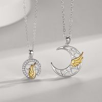Simple Style Moon Alloy Plating Couple Pendant Necklace main image 1