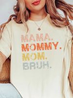 Women's T-shirt Short Sleeve T-shirts Printing Casual Mama Letter main image 5