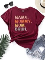 Women's T-shirt Short Sleeve T-shirts Printing Casual Mama Letter main image 2