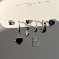 1 Set Fashion Heart Shape Sterling Silver Plating Earrings main image 1