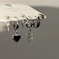 1 Set Fashion Heart Shape Sterling Silver Plating Earrings main image 5