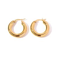 1 Pair Ins Style Round Stainless Steel Plating Hoop Earrings main image 3