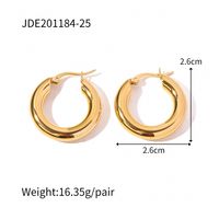 1 Pair Ins Style Round Stainless Steel Plating Hoop Earrings main image 2
