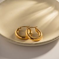 1 Pair Ins Style Round Stainless Steel Plating Hoop Earrings main image 5