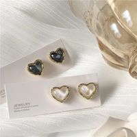 1 Pair Simple Style Heart Shape Alloy Plating Women's Earrings main image 6