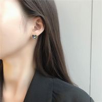 1 Pair Simple Style Heart Shape Alloy Plating Women's Earrings main image 4