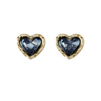 1 Pair Simple Style Heart Shape Alloy Plating Women's Earrings main image 3