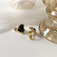 1 Pair Simple Style Heart Shape Alloy Plating Women's Earrings sku image 4