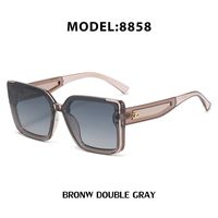 Ins Style Solid Color Pc Polygon Full Frame Women's Sunglasses sku image 6