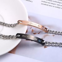 1 Piece Hip-hop Letter Stainless Steel Plating Inlay Zircon Bracelets main image 1