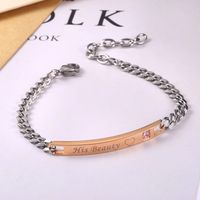 1 Piece Hip-hop Letter Stainless Steel Plating Inlay Zircon Bracelets main image 2