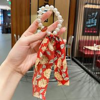 Simple Style Polka Dots Flower Butterfly Imitation Pearl Cloth Hair Tie 1 Piece sku image 11