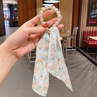 Simple Style Polka Dots Flower Butterfly Imitation Pearl Cloth Hair Tie 1 Piece sku image 17