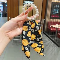 Simple Style Polka Dots Flower Butterfly Imitation Pearl Cloth Hair Tie 1 Piece sku image 12