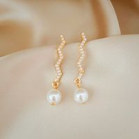 Fashion Bow Knot Alloy Plating Inlay Artificial Gemstones Pearl Women's Drop Earrings 1 Pair sku image 50