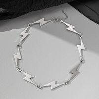 Fashion Lightning Titanium Steel Polishing Necklace sku image 1
